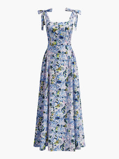 Floral Print Tie-Strap  Dress