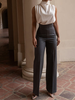 High Waistline Straight Leg Pants