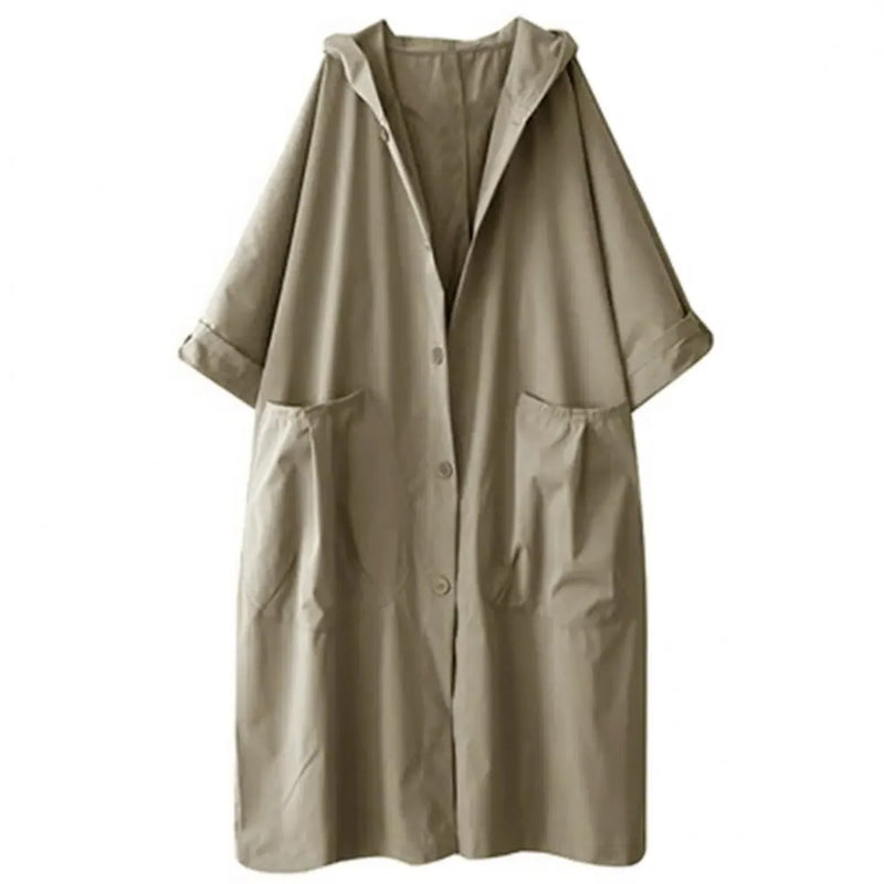 Women's Long Hooded Trench Coat