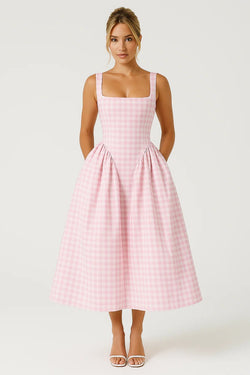 Square Neck Midi Dress