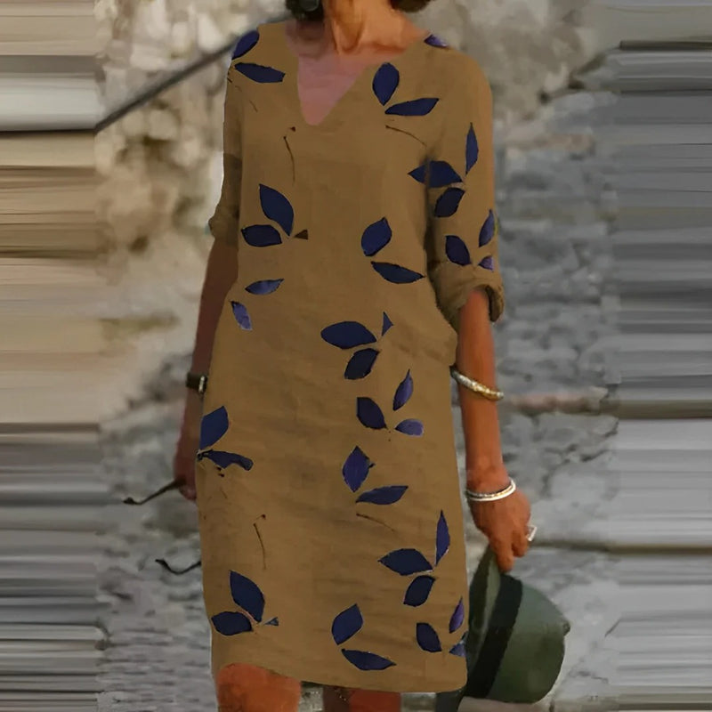 A-Line Dress with V-Neck
