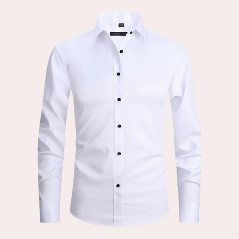 Stretch shirt with wrinkle resistant structure
