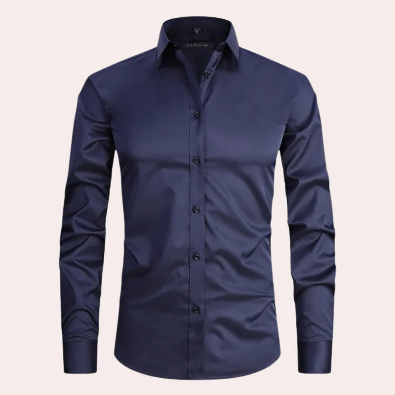 Stretch shirt with wrinkle resistant structure