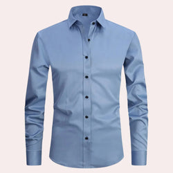 Stretch shirt with wrinkle resistant structure