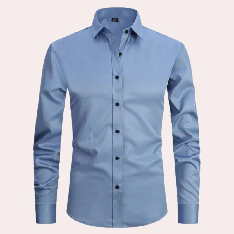 Stretch shirt with wrinkle resistant structure