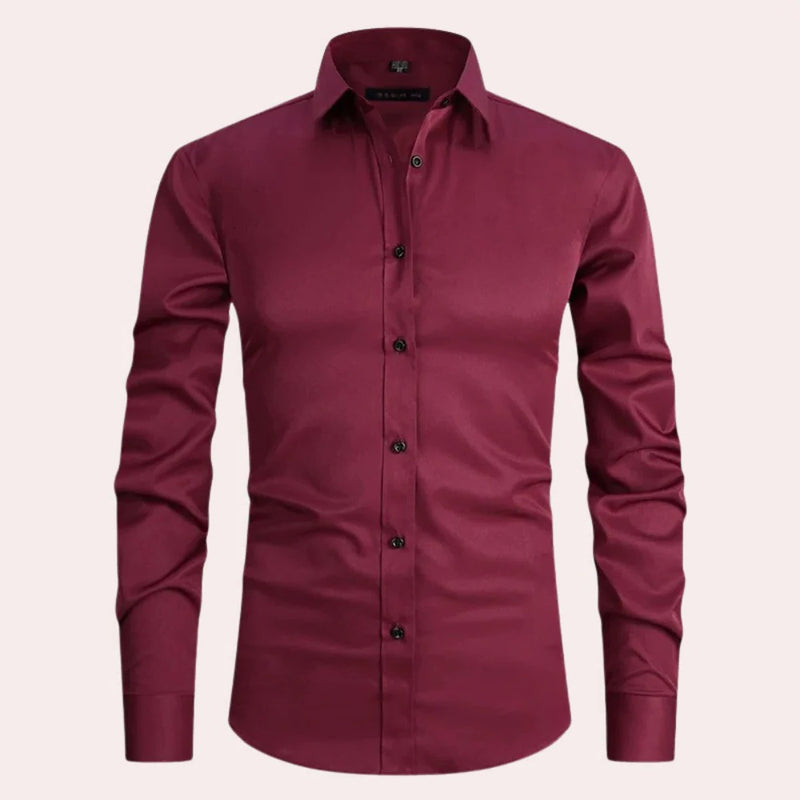 Stretch shirt with wrinkle resistant structure
