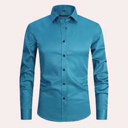 Stretch shirt with wrinkle resistant structure