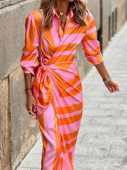 Wrap Dress with Collar for Versatile Outfits