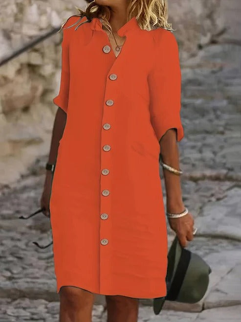 Shirt Dress with Button Closure