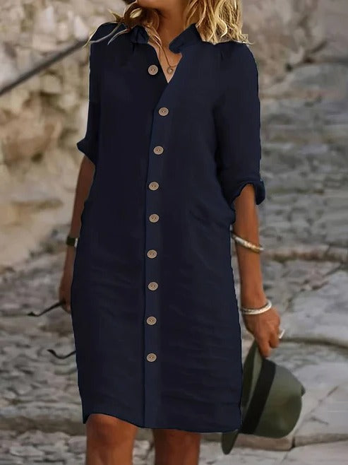 Shirt Dress with Button Closure