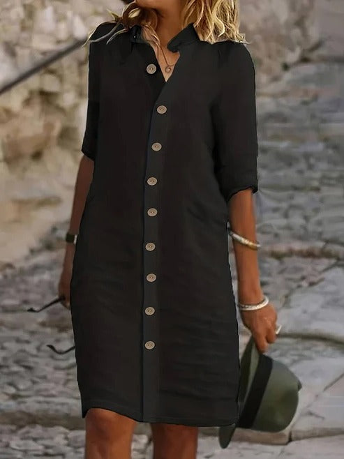 Shirt Dress with Button Closure