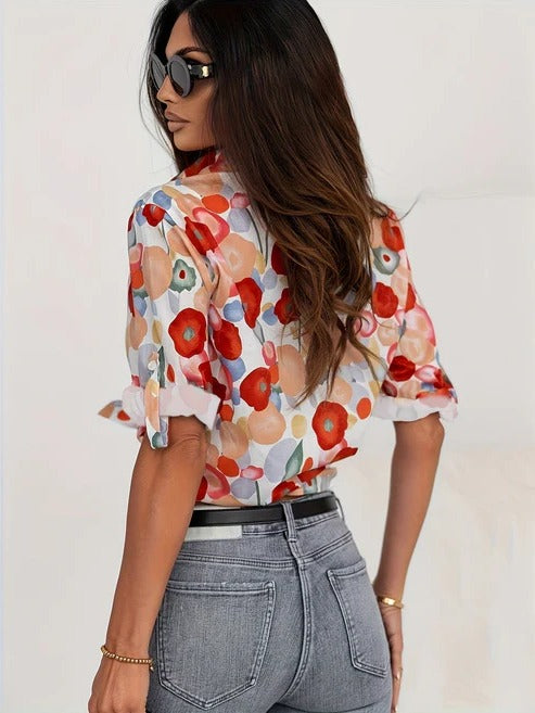 Women’s Floral Button Up Blouse