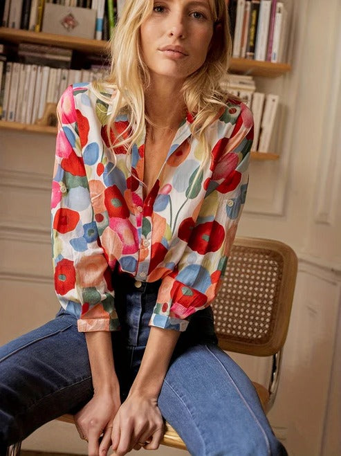 Women’s Floral Button Up Blouse