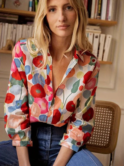 Women’s Floral Button Up Blouse