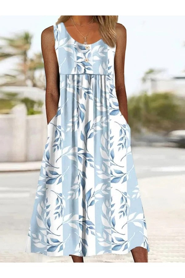 Half Sleeve Floral Elegant Two-Piece Midi Dress