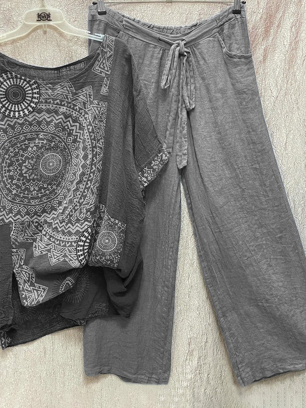 Geometric Print Summer Two-Piece Set