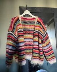 Stripe Print Casual Long Sleeve Sweater Cardigan