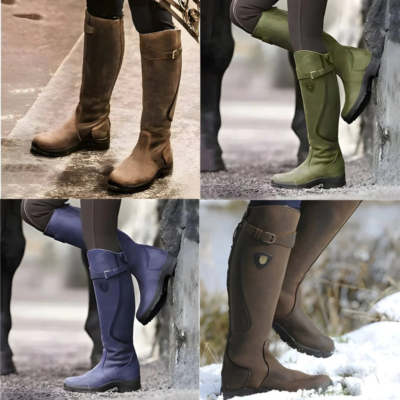 Women's Knee-High Boots with Rugged Grip