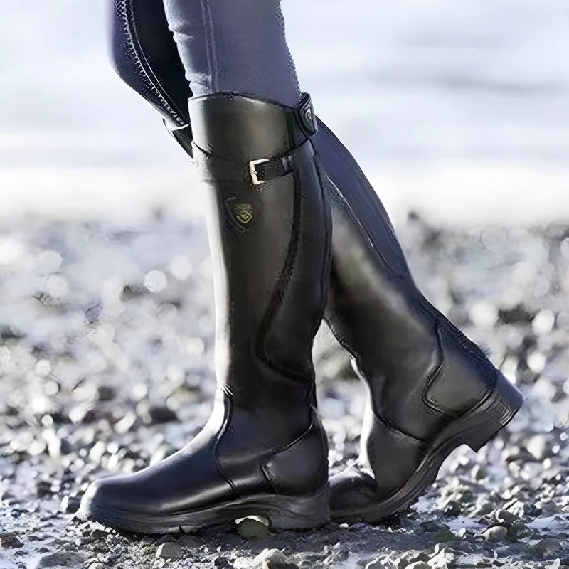 Women's Knee-High Boots with Rugged Grip