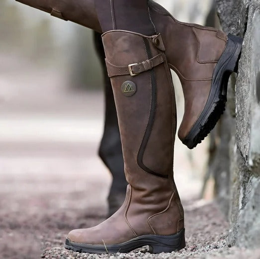 Women's Knee-High Boots with Rugged Grip
