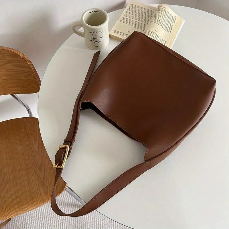 Structured Shoulder Bag with Wide Strap