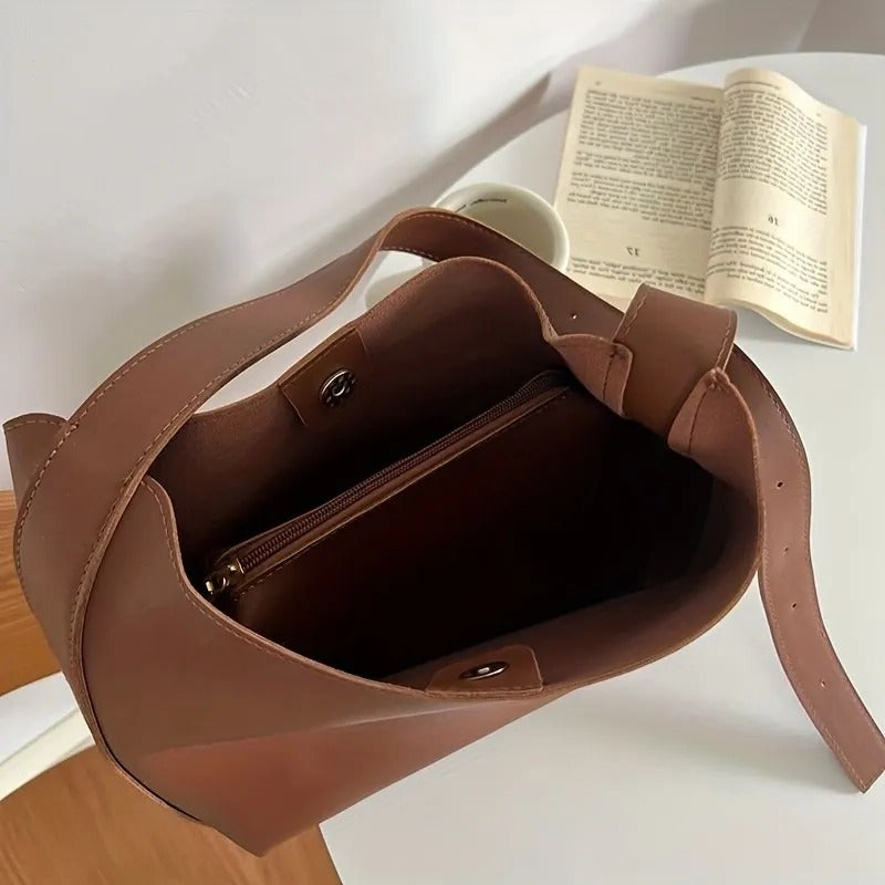 Structured Shoulder Bag with Wide Strap