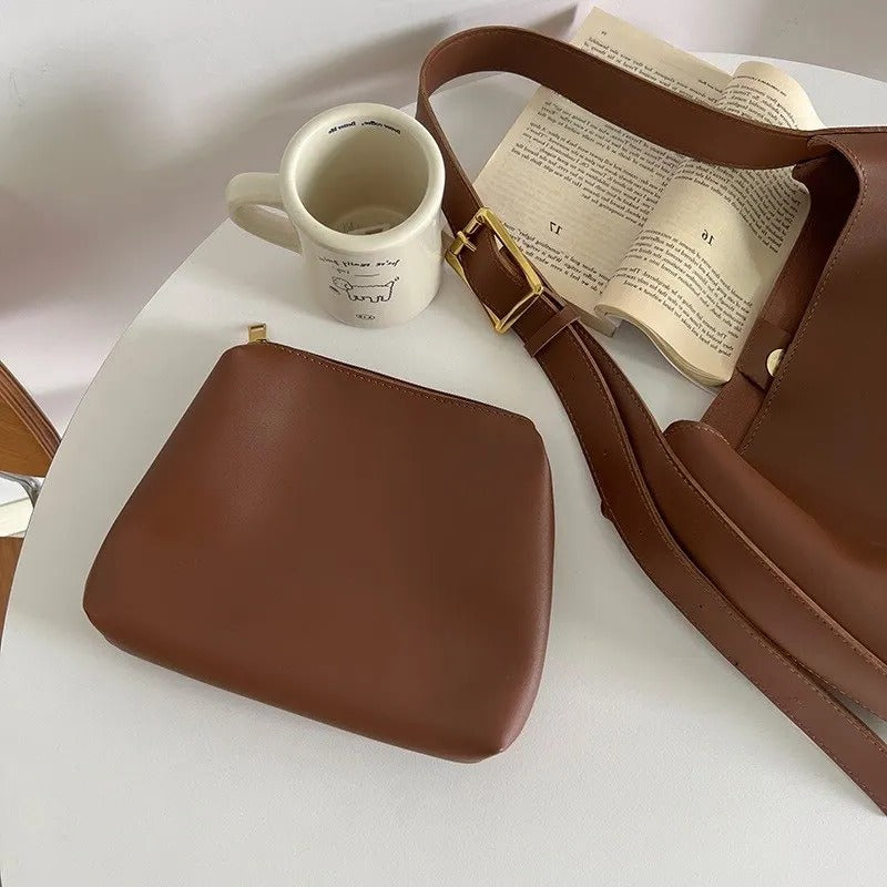 Structured Shoulder Bag with Wide Strap
