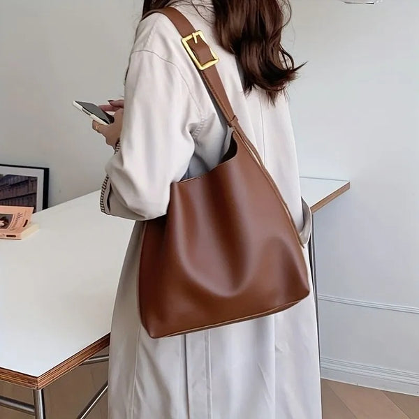 Structured Shoulder Bag with Wide Strap