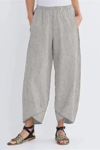 Stripe with Pockets Casual Loose Pants