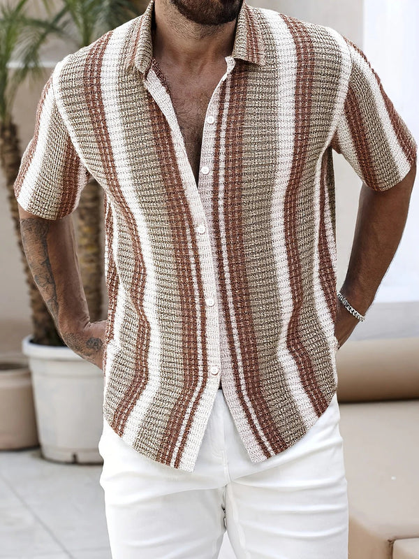 Men’s Striped Short-Sleeve Shirt