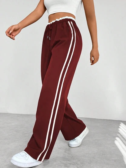 Wide-Leg Sporty Pants