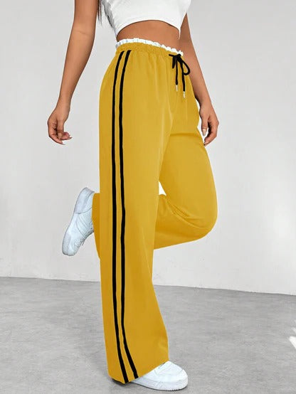 Wide-Leg Sporty Pants