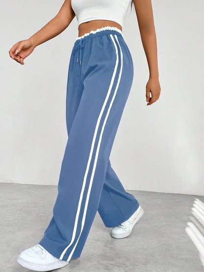 Wide-Leg Sporty Pants