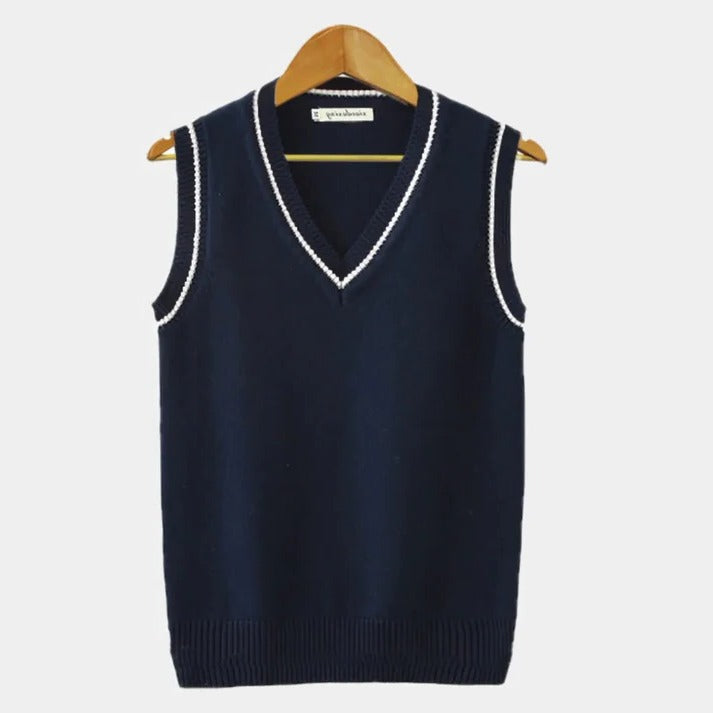 Sporty V-Neck Sweater Vest
