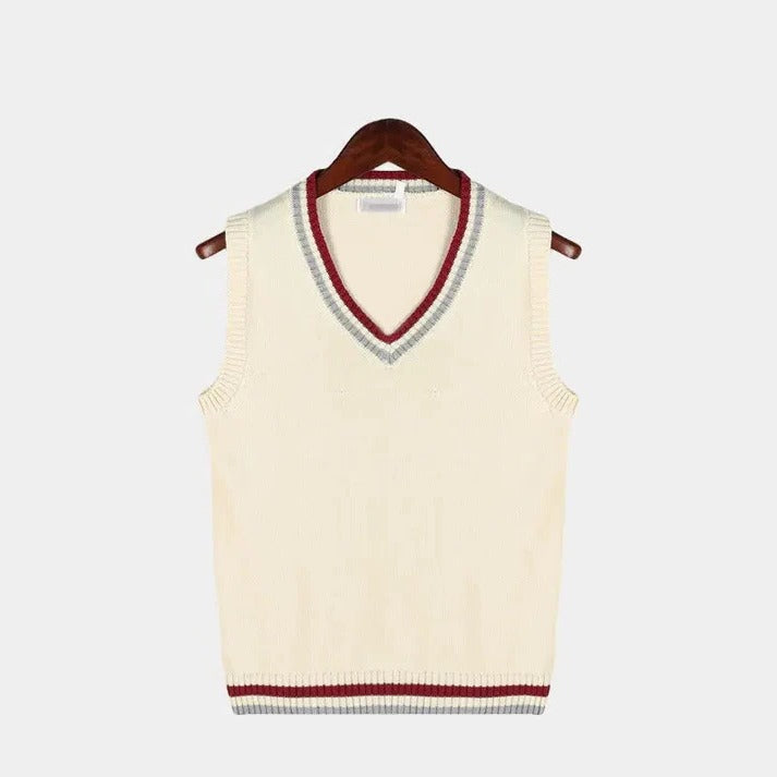 Sporty V-Neck Sweater Vest