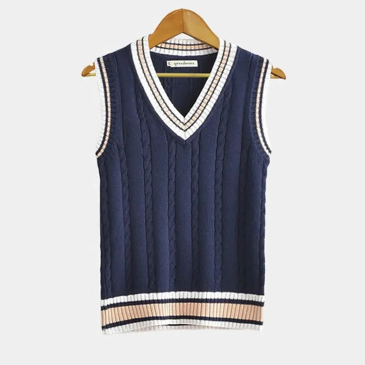 Sporty V-Neck Sweater Vest
