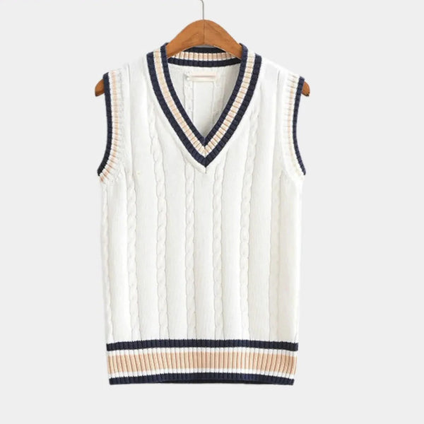 Sporty V-Neck Sweater Vest