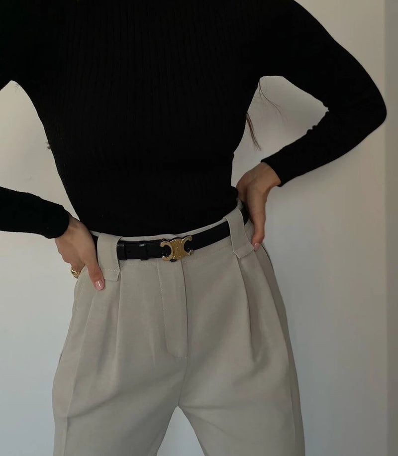 Belt with Gold Buckle