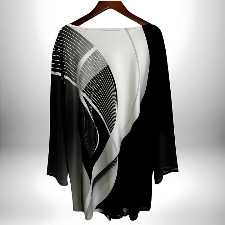 Geometric Long-Sleeved Top
