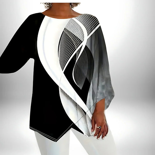 Geometric Long-Sleeved Top