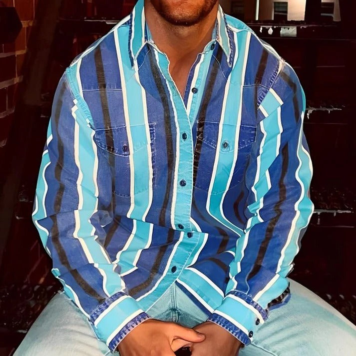 Men’s Retro Block Stripe Shirt