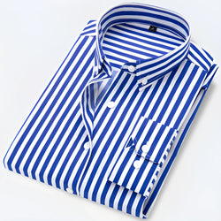Men’s Classic Long Sleeve Striped Collar Shirt