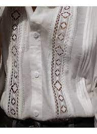 White Long-Sleeved V-Neck Shirt