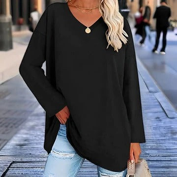 Women’s Long-Sleeved V-Neck Shirt