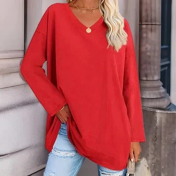 Women’s Long-Sleeved V-Neck Shirt