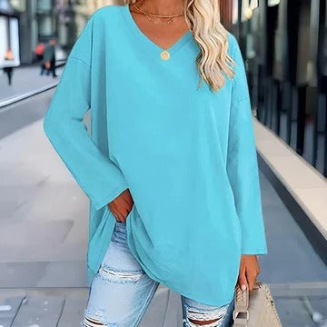 Women’s Long-Sleeved V-Neck Shirt