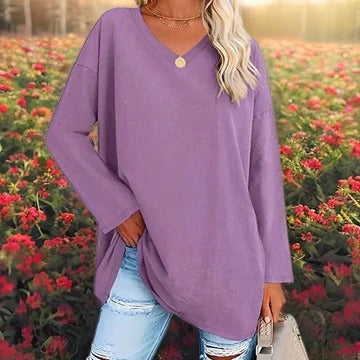 Women’s Long-Sleeved V-Neck Shirt