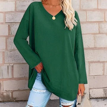 Women’s Long-Sleeved V-Neck Shirt