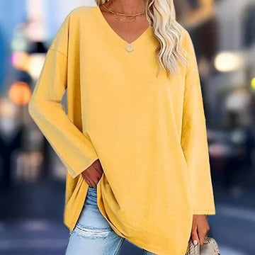 Women’s Long-Sleeved V-Neck Shirt