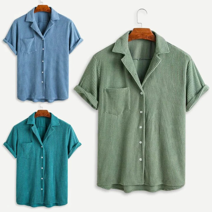 Relaxed Knitted Waffle Shirt